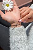 Siyah İpli Mini N Harf Bileklik
