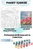 Sayılarla Boyama Seti Numaralı Tuval Fırça Boya 40x50 Cm - SAHİLDE LALELER