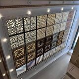ASMA TAVAN UYUMLU LED DÖŞENEBİLİR 60X60 CM TAVAN PANELİ-KAHVE ALTIN RENK