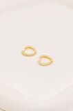 Zirkon Taşlı Gold Oval Gümüş Küpe