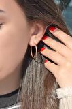 Büyük Boy Rose Gold Halka Küpe