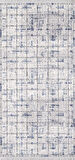Artemis Halı Samoa 02377C Krem Mavi Çizgi Desenli Halı