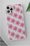 Samsung Galaxy A23 Uyumlu Pembe Çiçekler Tasarımlı Şeffaf Telefon Kılıfı