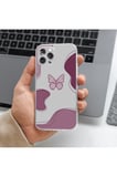 Samsung Galaxy S20 Plus Uyumlu Pembe Kelebek Tasarımlı Premium Şeffaf Telefon Kılıfı