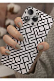 Samsung Galaxy S23 Ultra Uyumlu Siyah Şekiller Tasarımlı Şeffaf Telefon Kılıfı Kapak Case