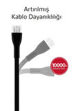 Hasır Örgülü 2.4a Micro Usb 1 Metre  Hızlı Şarj Ve Data  Kablosu K-S10 