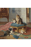 Çerçeveli Vintage Tablo, Yağlı Boya Tablosu, Çerçeveli Tablo, Sanatsal Dekor, Kedi Tablosu