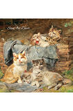 Çerçeveli Vintage Tablo, Kedi Tablosu, Yağlı Boya Tablosu, Çerçeveli Tablo, Sanatsal Dekor,