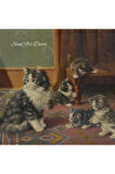 Çerçeveli Vintage Tablo, Kedi Tablosu, Yağlı Boya Tablosu, Çerçeveli Tablo, Sanatsal Dekor,