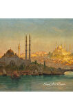 Çerçeveli Vintage Tablo, Yağlı Boya Tablosu, Çerçeveli Tablo, Sanatsal Dekor, İstanbul Tablosu