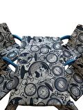 Sandalye Minderi ( 6 Adet )  Masa Örtüsü (120x180) 4 CM SÜNGER Fermuarlı Lastikli Yıkanabilir