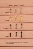10 mm Siyah Çelik Piercing Arkası Düz Ucu Toplu Dil Kulak