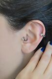 Tektaş Halka Tragus Piercing Helix Kıkırdak Küpesi Gümüş Renk