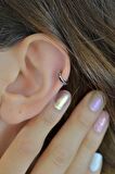 Gümüş Rengi Düz Halka Tragus Piercing