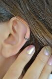 Gümüş Rengi Düz Halka Tragus Piercing