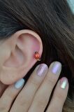Uğur Böceği Halka Piercing Helix Kıkırdak