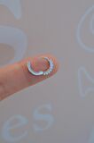 Gümüş Renk Zirkon Taşlı Halka Tragus Helix Kıkırdak Piercing