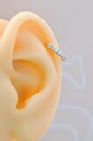 Gümüş Renk Zirkon Taşlı Halka Tragus Helix Kıkırdak Piercing