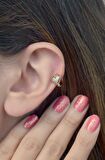 Zirkon Kalp Model Halka Piercing Tragus Helix Kıkırdak Küpesi