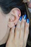 Beşgen Model Oval Halka Piercing Tragus Helix Kıkırdak Küpesi