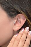Zirkon Taşlı Gümüş Renkli Kalpli Helix Kıkırdak Tragus Piercing