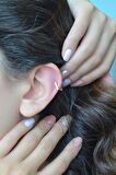 Mini İnce Kare Halka Tragus Piercing Helix Küpesi