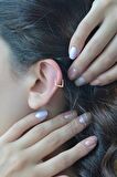 Mini İnce Kare Halka Tragus Piercing Helix Küpesi