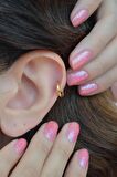Altın Sarı Gold Renk Çelik Düz Halka Piercing Helix Kıkırdak Küpesi