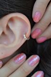 Üçtaş Halka Tragus Helix Kıkırdak Piercing