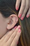 Renkli Halka Piercing Tragus Helix Kıkırdak Küpesi