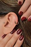 Lazer Kesim Altın Model Halka Tragus Helix Kıkırdak Piercing 8 mm