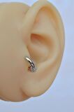 Gümüş Renkli Zirkon Toplu Halka Tragus Piercing Helix Kıkırdak Küpesi
