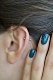 İki Ucu Top Çelik Piercing Helix Kıkırdak 6 mm