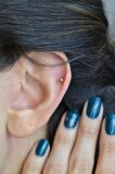İki Ucu Top Çelik Piercing Kaş Helix Kıkırdak 8 mm Gold
