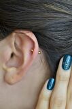 İki Ucu Top Çelik Piercing Helix Kıkırdak 6 mm Gold