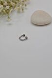6 mm Gümüş Renk Çelik Top Uçlu Taşlı Piercing Septum Kıkırdak
