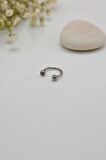 8 mm Gümüş Renk Çelik Top Uçlu Taşlı Piercing Septum Kıkırdak