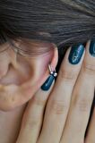 8 mm Gümüş Renk Çelik Top Uçlu Taşlı Piercing Septum Kıkırdak