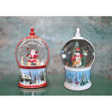 Kardan Adam Ve Noel Babalı Işıklı Müzikli Kar Küresi