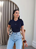 Lacivert Orj Crop Top