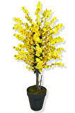 Yapay Ağaç Sarı Bahar Dalı 140 Cm Üretim Saksısı