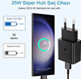25W USB C Şarj Cihazı, PD 3.0 Şarj Fişi ile 1m USB C Hızlı Şarj Kablosu Ve Güç Adaptörü 