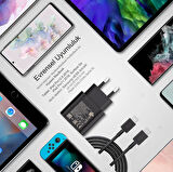 25W USB C Şarj Cihazı, PD 3.0 Şarj Fişi ile 1m USB C Hızlı Şarj Kablosu Ve Güç Adaptörü 