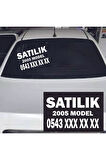 SATILIK Araba Yazısı Kişiye Özel 30x20 ölçülerinde (1ADET) Beyaz