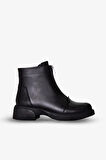217551115-1 Zenne Kadın Bot Siyah Napa Deri
