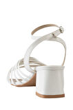 Stato Kadın Topuklu Sandalet Kırık Beyaz