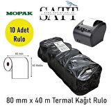 80X40 Termal Rulo Adisyon Rulosu Yazarkasa Pos Fiş Bilgi 80*40 Yemek Fişi Termal Rulosu (1 paket 10 Rulo)