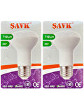 (2 Adet) Şavk 8W (54W) Sarı Işık (3000K) E27 Duylu (Kalın Duy) Led R63 Ampul