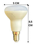 (1 Adet) Şavk 6W (37W) Beyaz Işık (6500K) E14 Duylu (İnce Duy) Led R50 Ampul