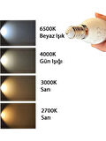 (3 Adet) Şavk 5,5W (37W) Beyaz Işık (6500K) E14 Duylu (İnce Duy) Led Kıvrık Ampul